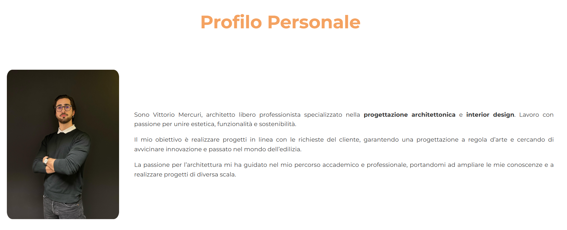 Biografia e Filosofia Professionale - Sito Web Portfolio
